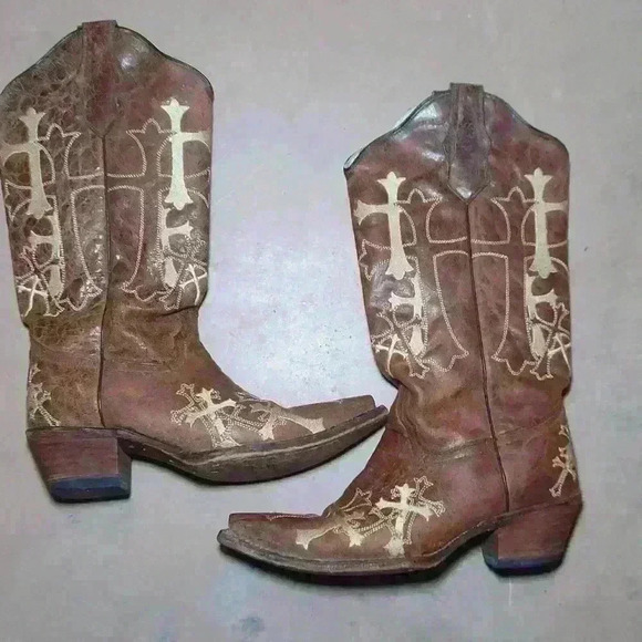 Circle G Cross Embroidered Western Boot - Picture 1 of 5